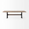 Araxi 95'L x 41'W Rectangular Trestle Dining Table | Modern | Brown Wood & Black Metal | Seats 4, by Mercana, 95" length x 41" width x 30" height thumbnail 3