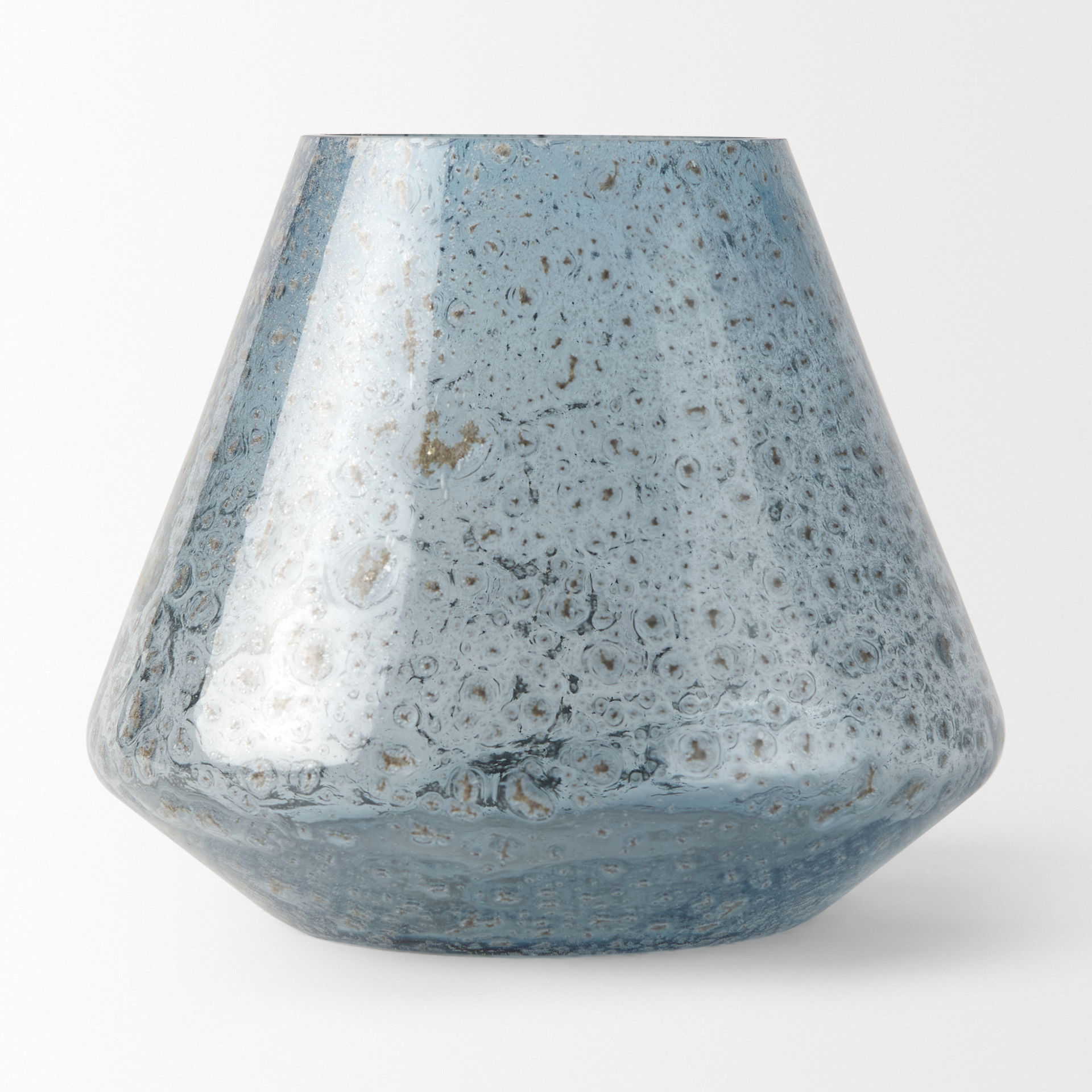 Robyn Short Blue Glass Vase large image 