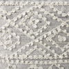 Farida 6.0L x 16.0W x 16.0H Light Gray Wool and Polyester Patterned Pouf thumbnail 6