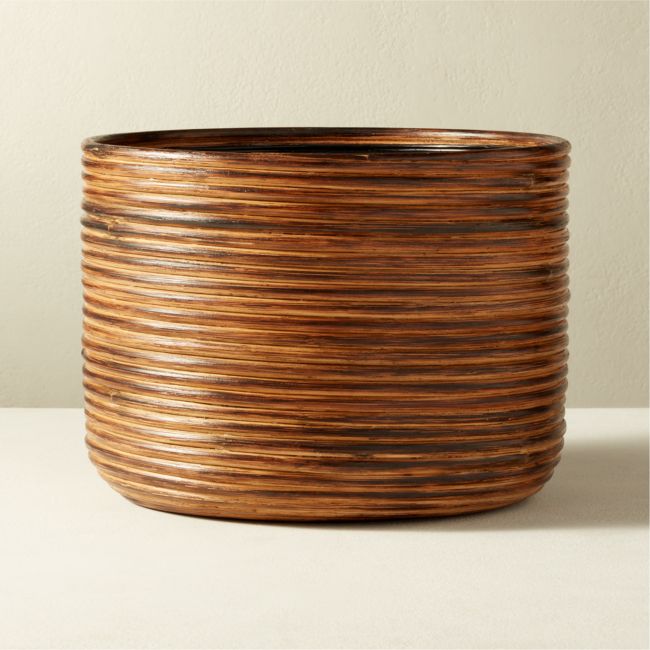 Online Designer Bedroom Basket Medium Burnt Rattan Planter