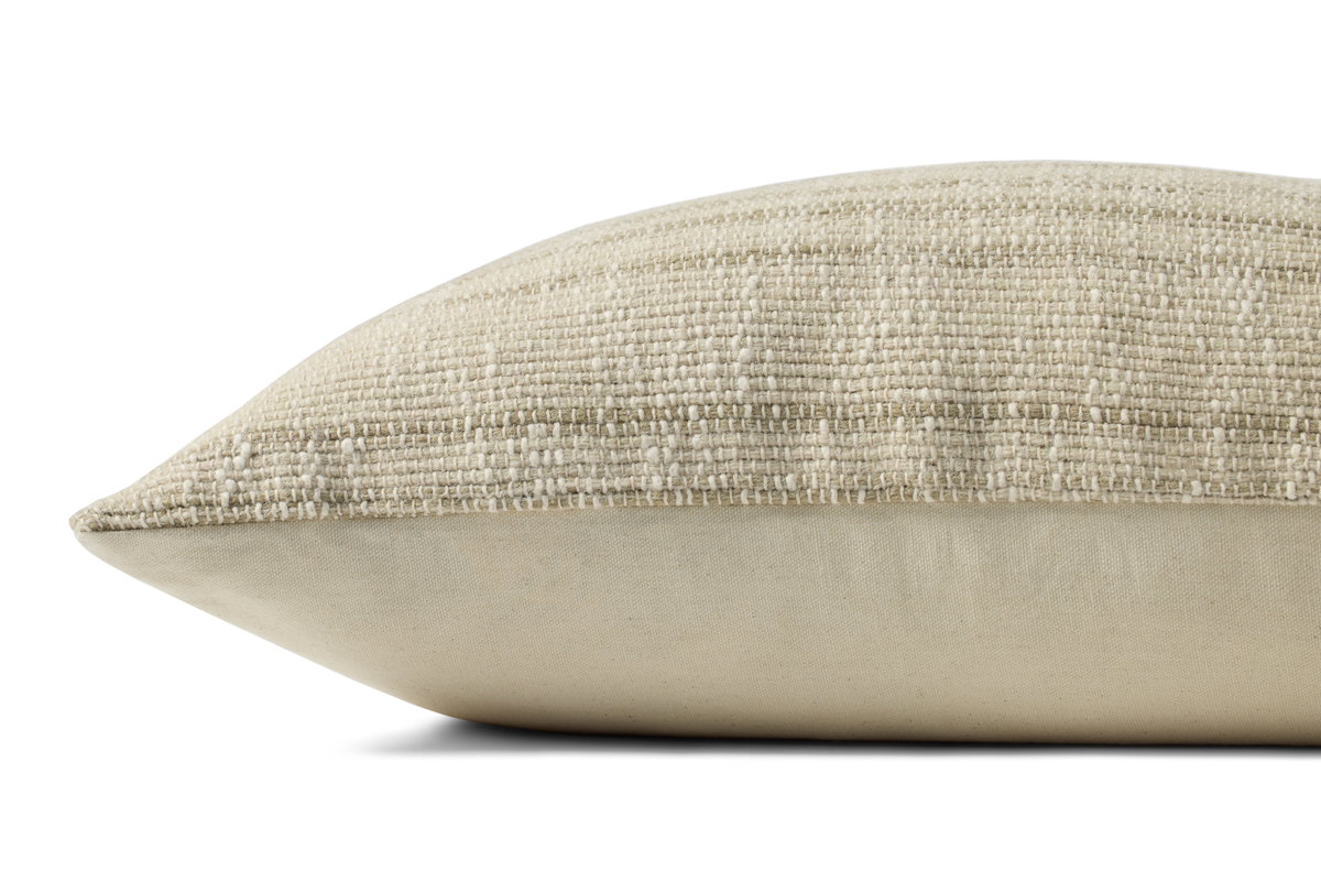 Brigette Romanek x Loloi Beige Pillow, Decorative Pillow, 13" length x 21" width View 2
