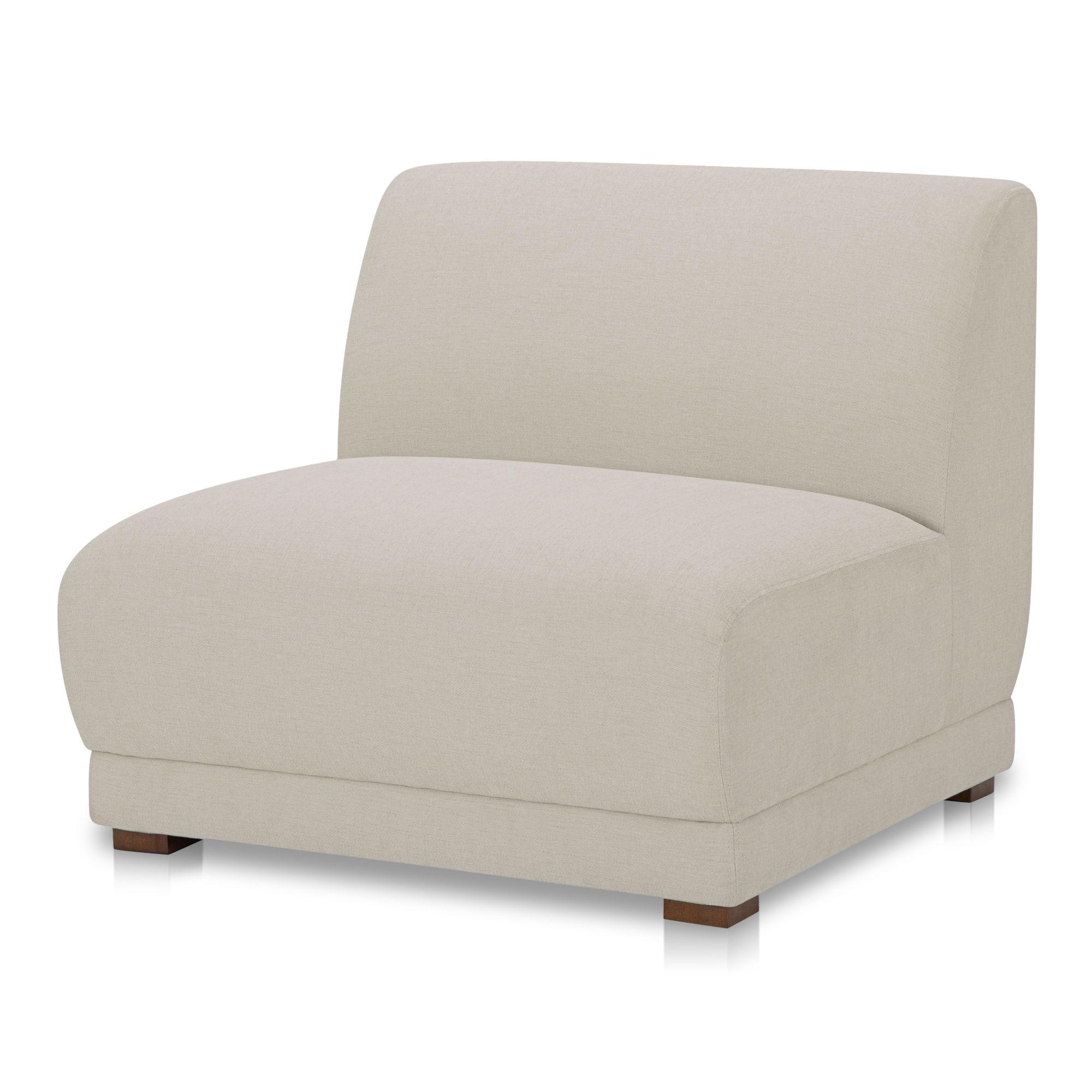 Fraser Slipper Chair Off White, Accent Chair by Moe's Home, 35.4" width x 31.5" height x 36.6" depth View 2
