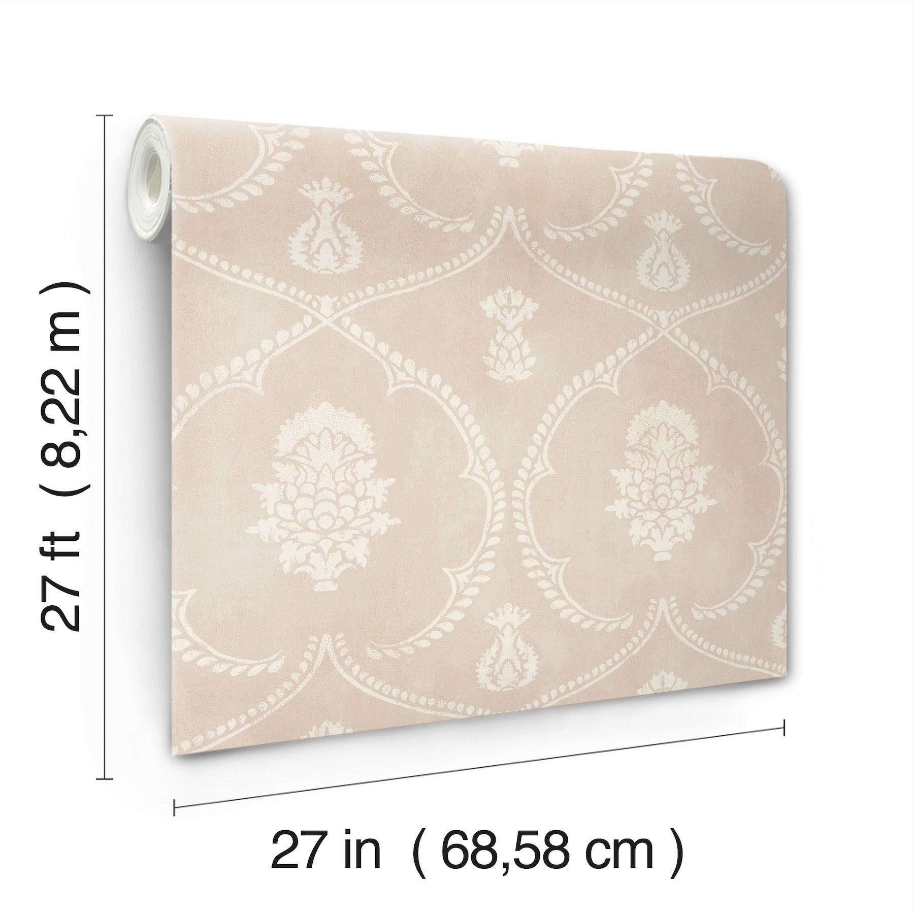 Royal Damask Blush Wallpaper large image 