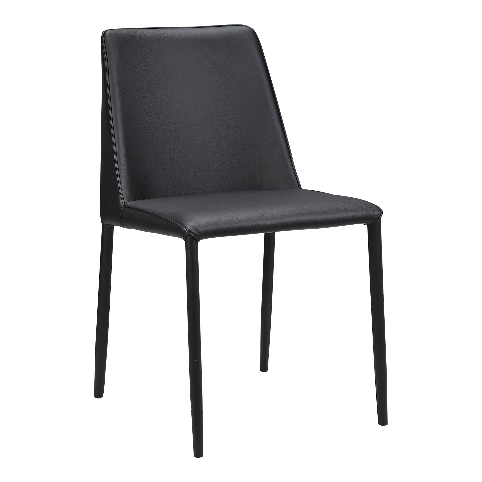 Nora Dining Chair Black Vegan Leather - Set Of Two, by Moe's Home, 17.75" width x 32" height x 22" depth View 5