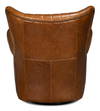 Bugatti Leather Swivel Chair  Cuba Brown, by Sarreid, 2'5" length x 2'8" width x 2'9" height thumbnail 10