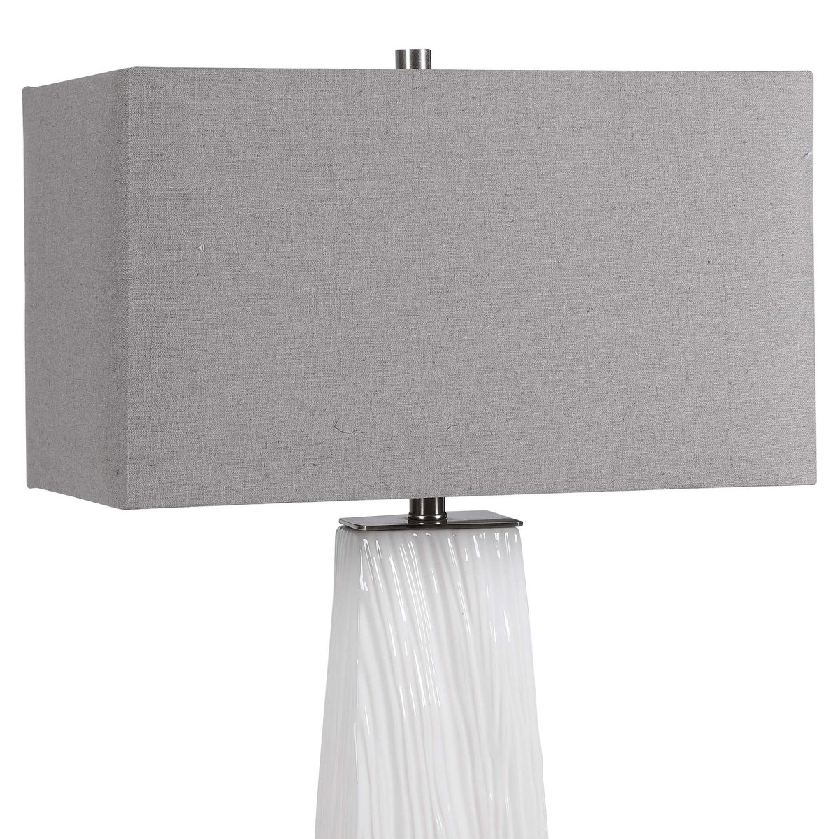 Sycamore White Table Lamp, by Uttermost, 1'7" width x 3' height x 11" depth View 9
