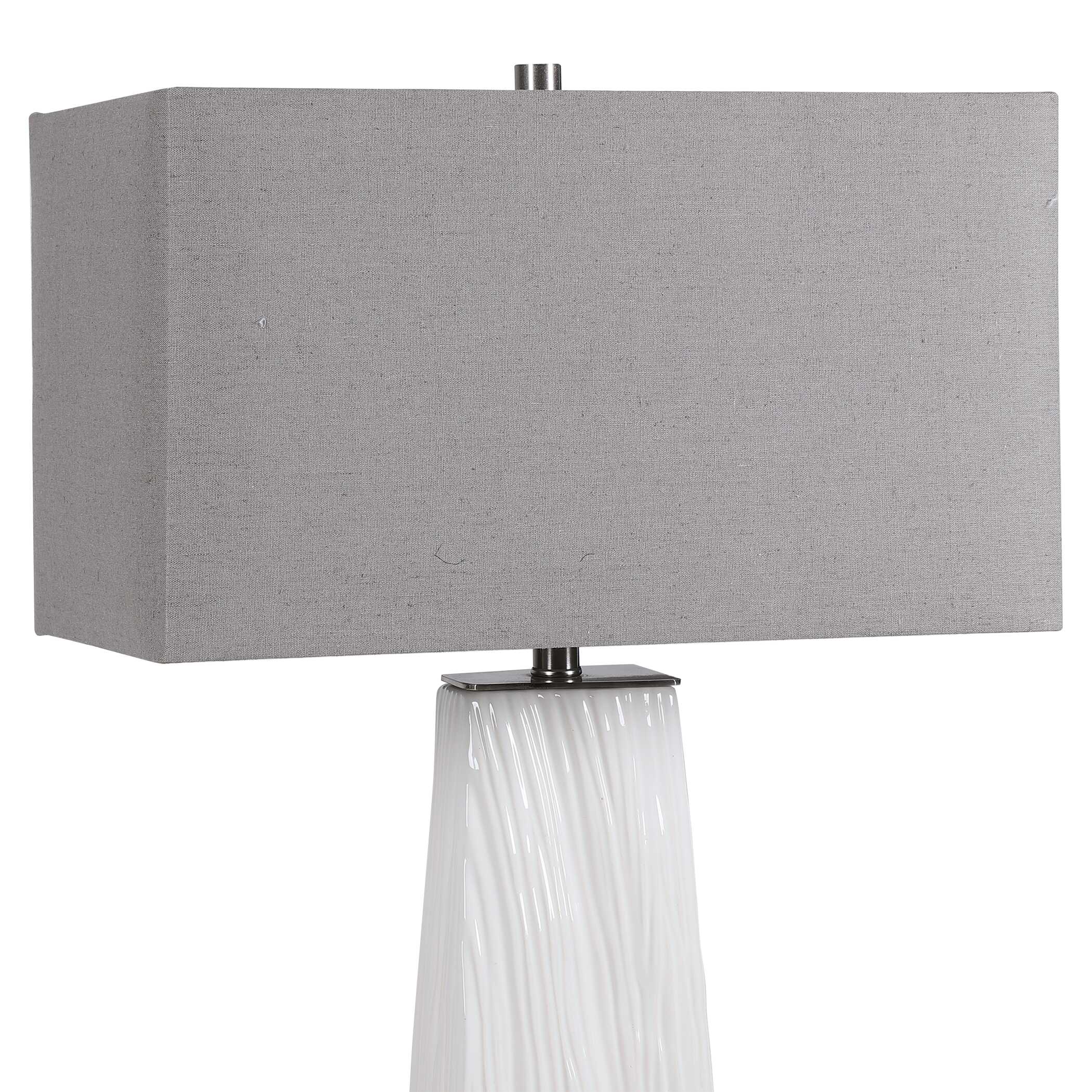 Sycamore White Table Lamp, by Uttermost, 19" width x 36" height x 11" depth View 9