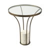 Jacinta II 21' Round Glass Top Metal and Marble Pedestal End/Side Table thumbnail 0