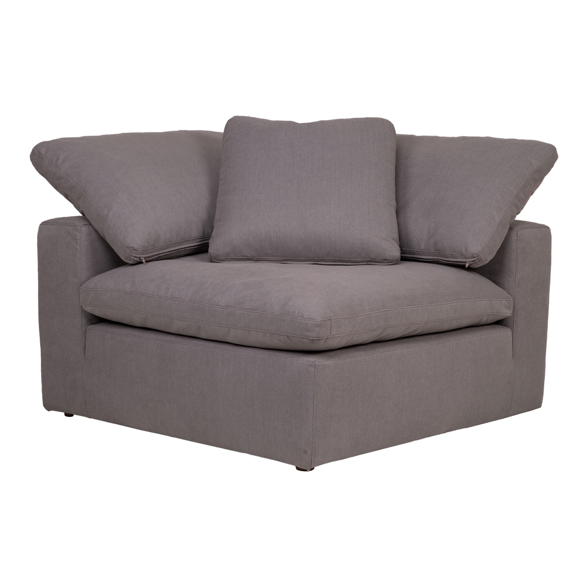 Clay Corner Chair Light Grey, Sectional Sofa by Moe's Home, 44.5" width x 32.5" height x 44.5" depth View 1