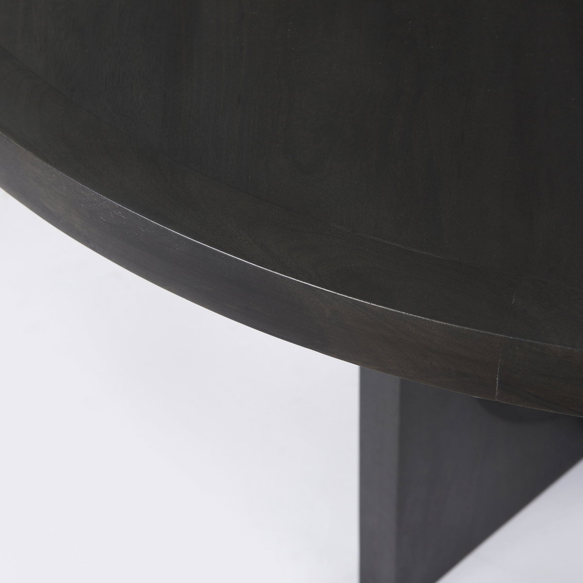Liesl 54' Black Wood with Circular Top Dining Table, by Mercana, 54" length x 54" width x 30" height View 9