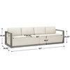 Remsen Outdoor Gray Sofa, Outdoor Sofa by Uttermost, 8'11" width x 2'8" height x 2'11.25" depth thumbnail 3