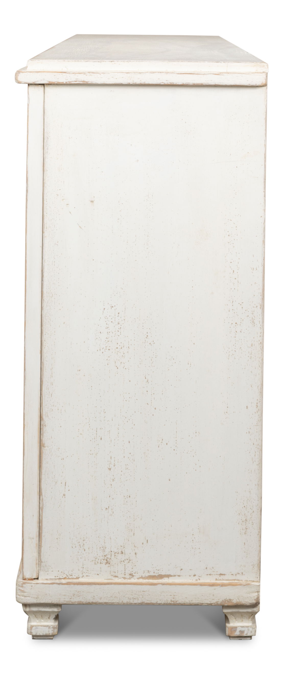 Beecher Sideboard W/4 Doors  Whitewash, by Sarreid, 1'7" length x 7'4" width x 3'10" height View 4