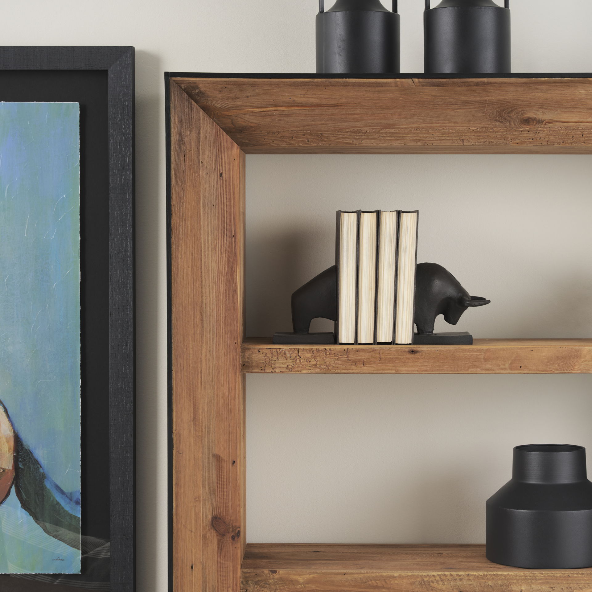 Tauro III (Set of 2) 10L x 5W Black Cast Aluminum Raging Bull Bookends large image 