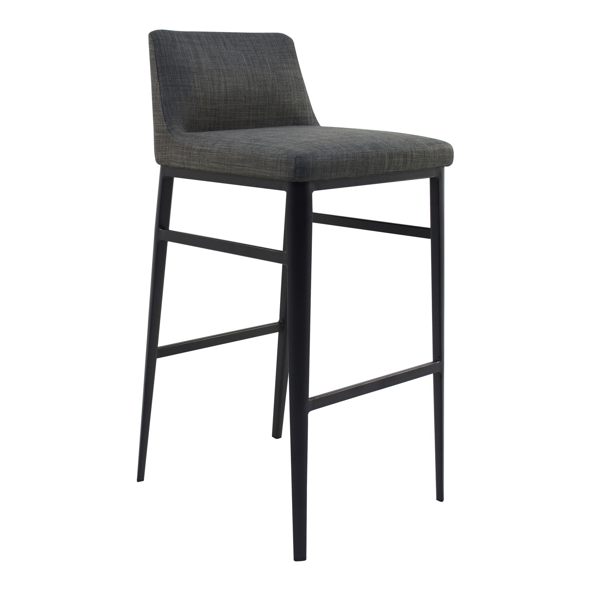 Baron Bar Stool Charcoal Grey, Counter & Bar Stool by Moe's Home, 17.5" width x 38" height x 20" depth View 2