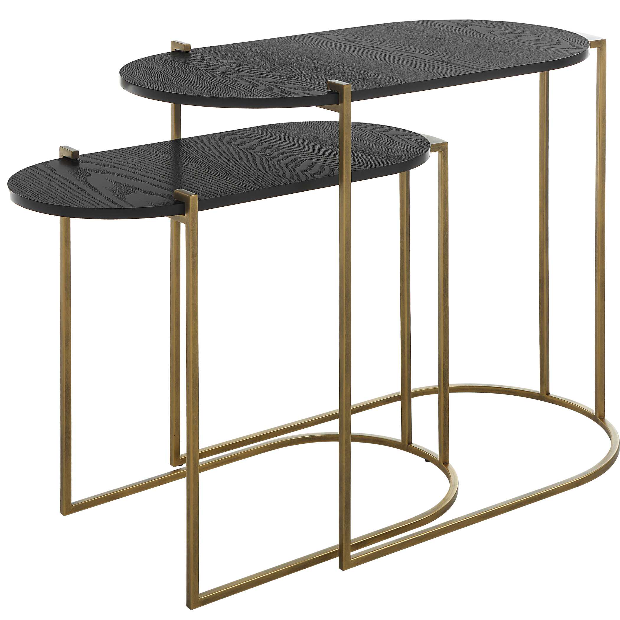 Aztec Wood Nesting Tables Set/2 large image 
