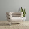 Rondo Occasional Leather Chair White, by Sarreid, 2'7" length x 3'2" width x 2'6" height thumbnail 13