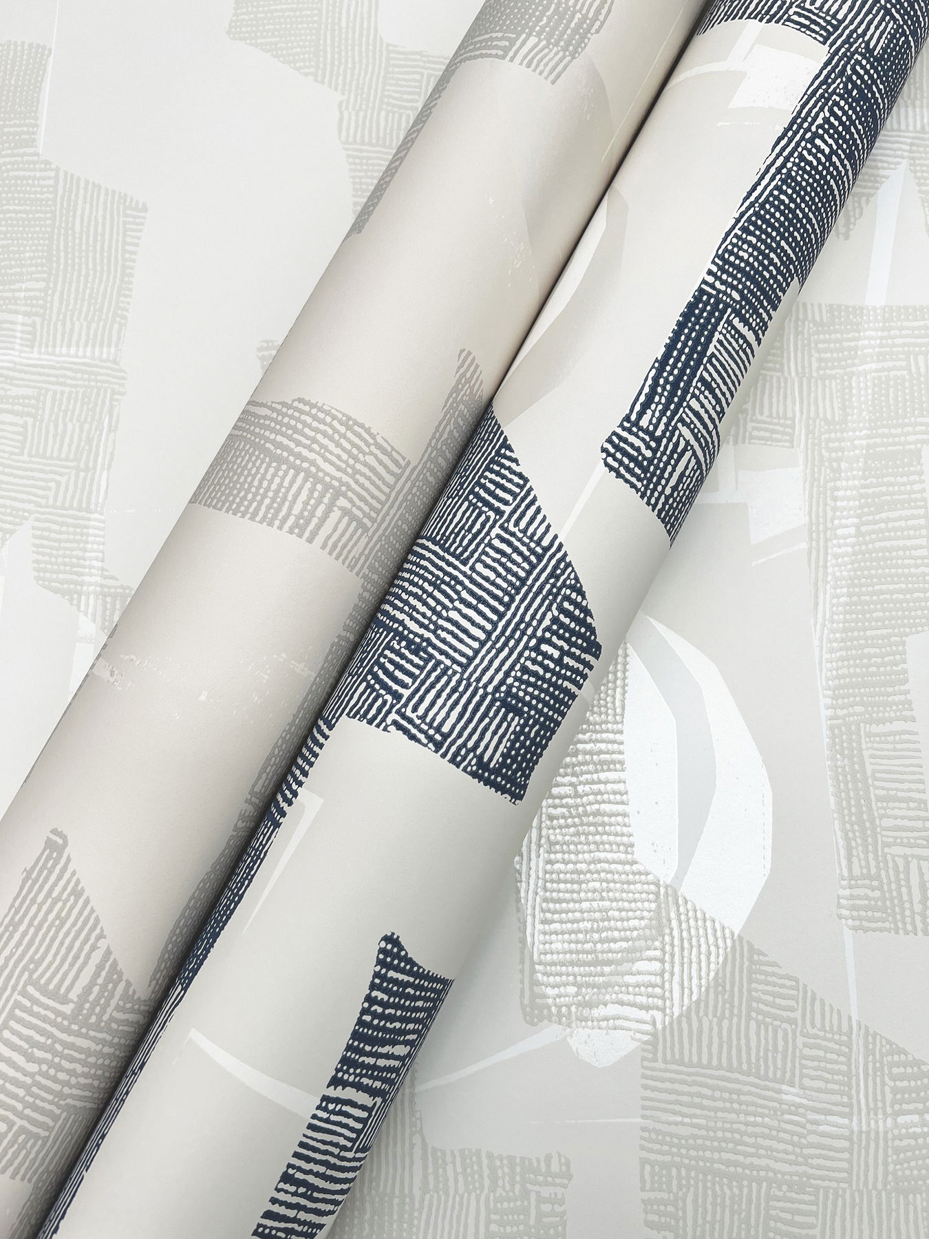 Modern Tribal Almond & Navy Wallpaper large image 