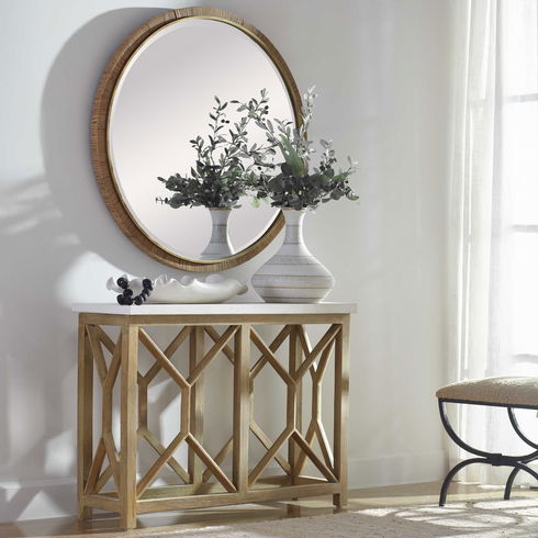 Catali Ivory Stone Console Table