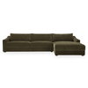 Farrow Sectional Cedar Green Right, Sectional Sofa by Moe's Home, 130.5" width x 31.75" height x 61.5" depth thumbnail 1