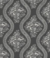 Coverlet Floral White & Black Wallpaper, by York Wall, 33' length x 1'8.5" width x 0.02" depth thumbnail 1