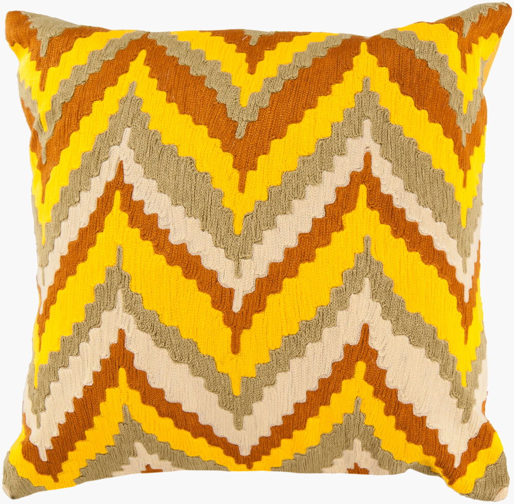 Ikat Chevron Accent Pillow, Decorative Pillow by Surya, 18" length x 18" width