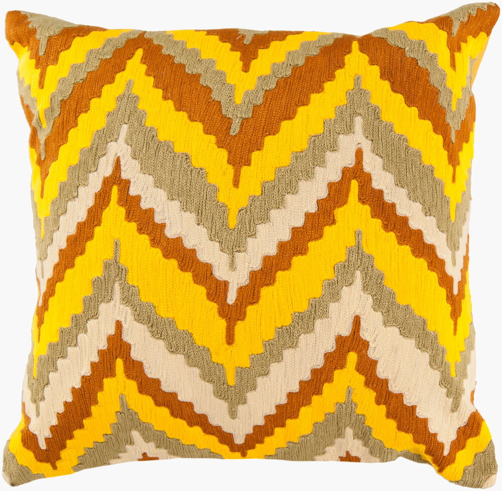 Ikat Chevron Accent Pillow, Decorative Pillow by Surya, 18" length x 18" width