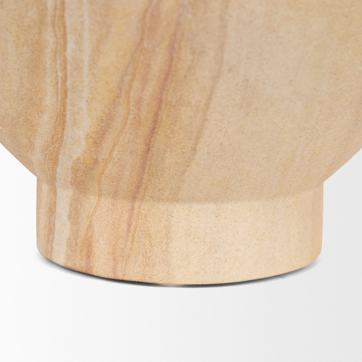 Ramira Beige Sandstone Decorative Pedestal Bowl, Decorative Bowl by Mercana, 8.07" length x 8.07" width x 4" height View 7