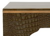 Croco Embossed Leather Stool, Ant. Green, Seating by Sarreid, 18" length x 18" width x 19.5" height thumbnail 6