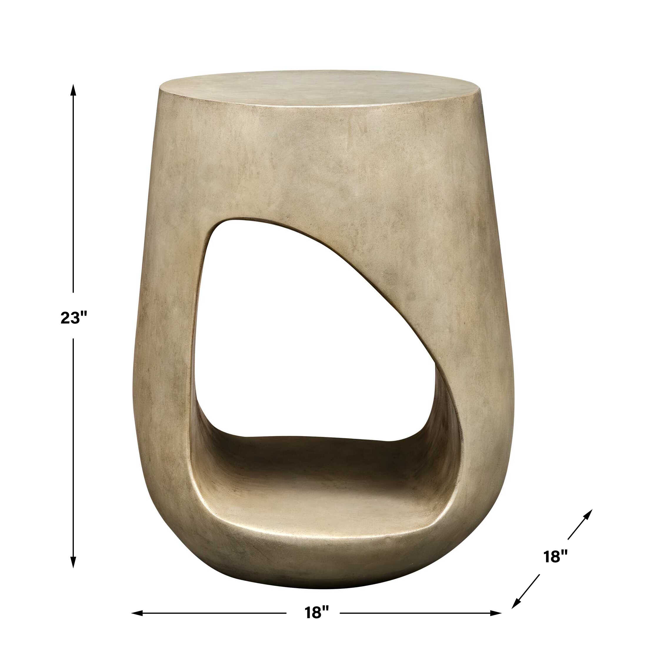 Lithos Gray Outdoor Accent Table, Furniture by Uttermost, 18" width x 23" height x 18" depth View 3