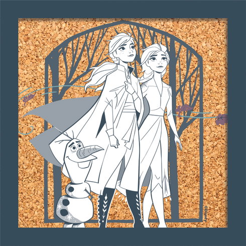 Frozen II Elsa, Anna & Olaf Cork Wall Art