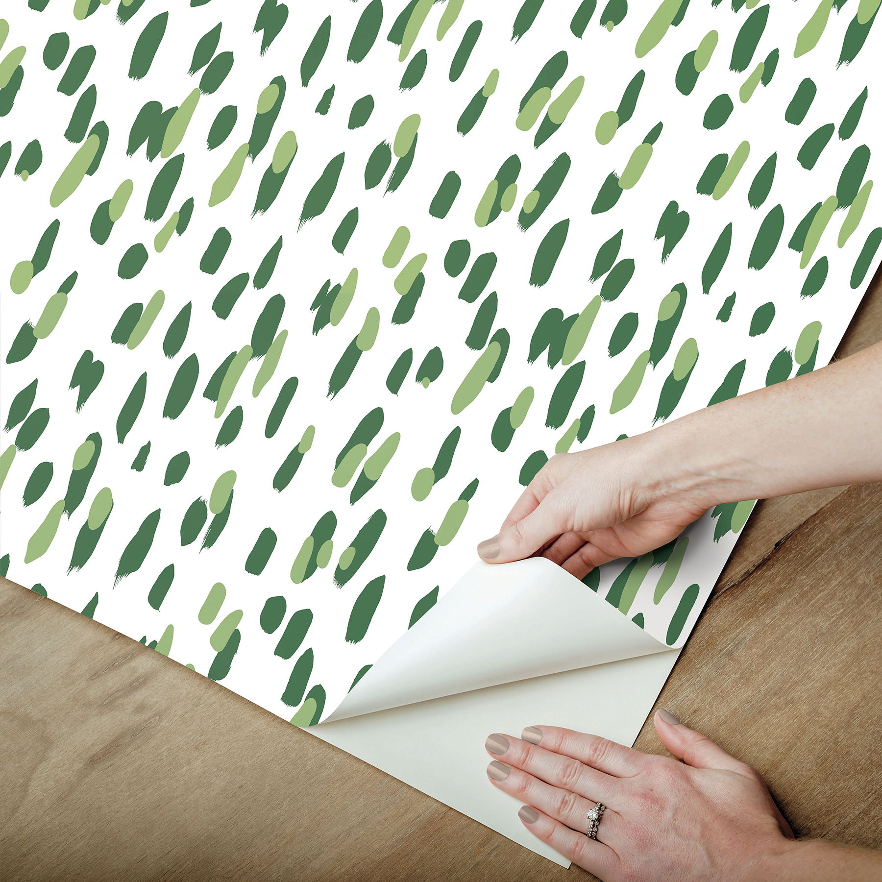 Club House Palm Green Peel & Stick Wallpaper large image 