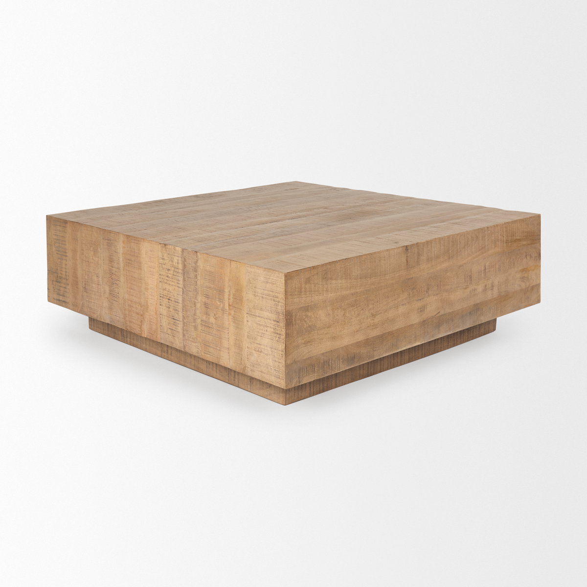 Hayden Light Brown Wood Square Coffee Table, by Mercana, 48" length x 48" width x 16" height View 5