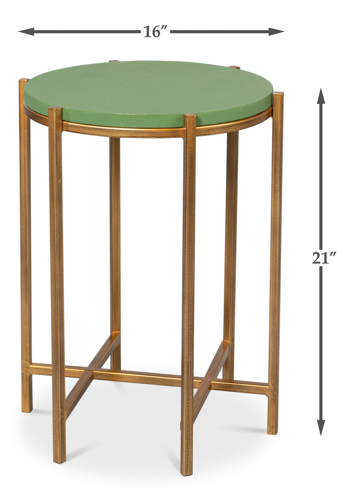 Spence Side Table  Watercress, by Sarreid, 1'4" length x 1'4" width x 1'9" height View 13