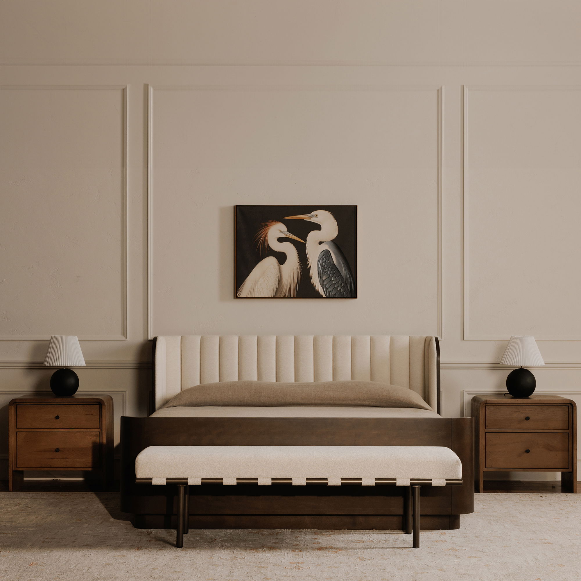 Carson Dining Bench Beige, Benche by Moe's Home, 69" width x 20" height x 18" depth View 6