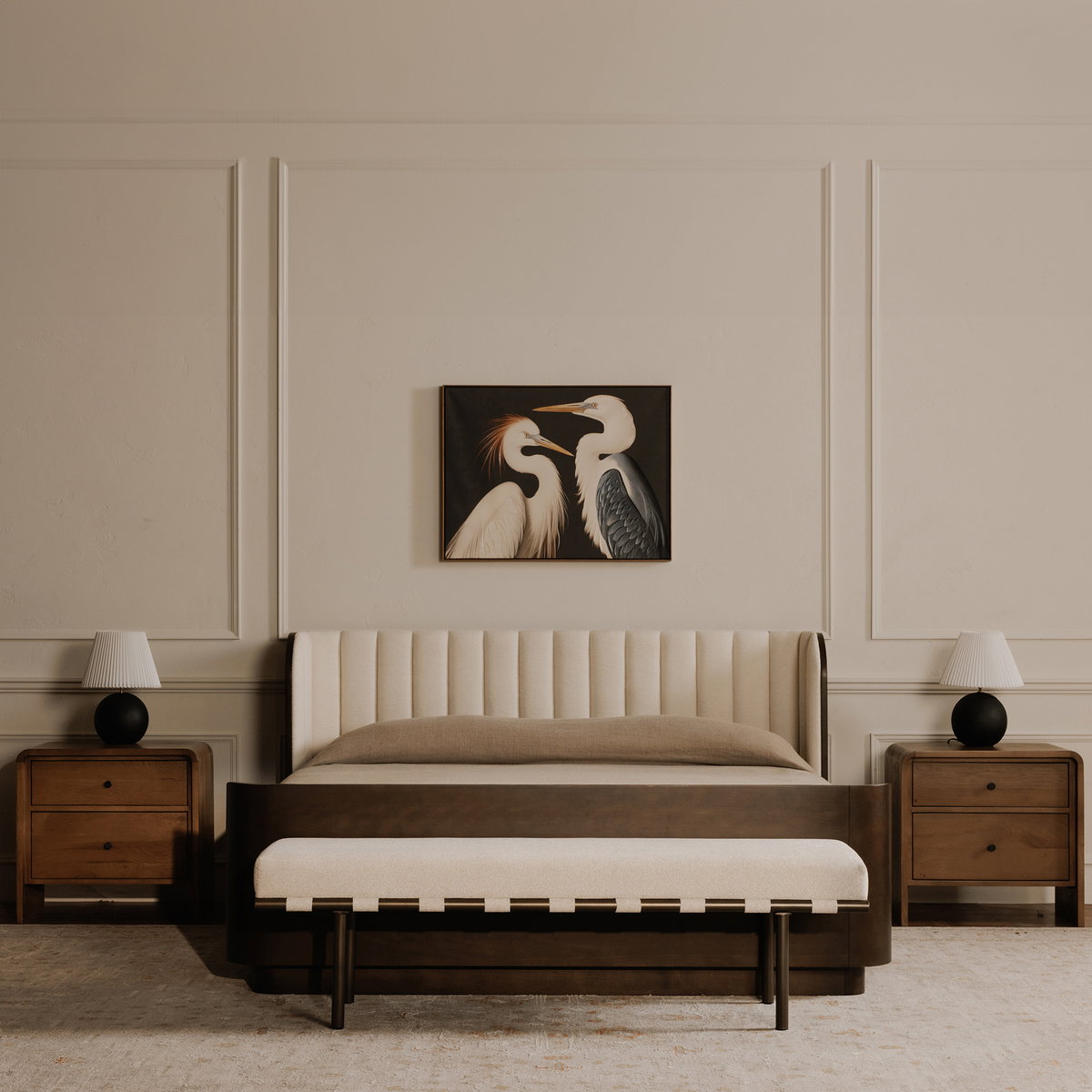 Carson Dining Bench Beige, Benche by Moe's Home, 69" width x 20" height x 18" depth View 6