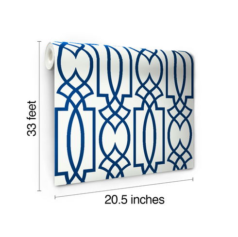Large Lattice Blue Wallpaper