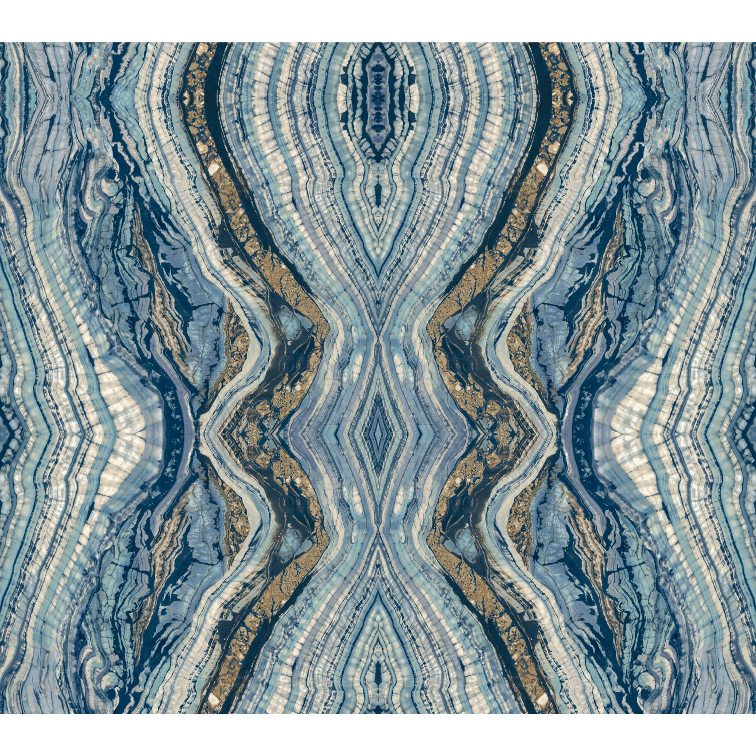 Kaleidoscope Blue Peel & Stick Wallpaper, by York Wall, 20' length x 2'3" width x 0.02" depth View 1