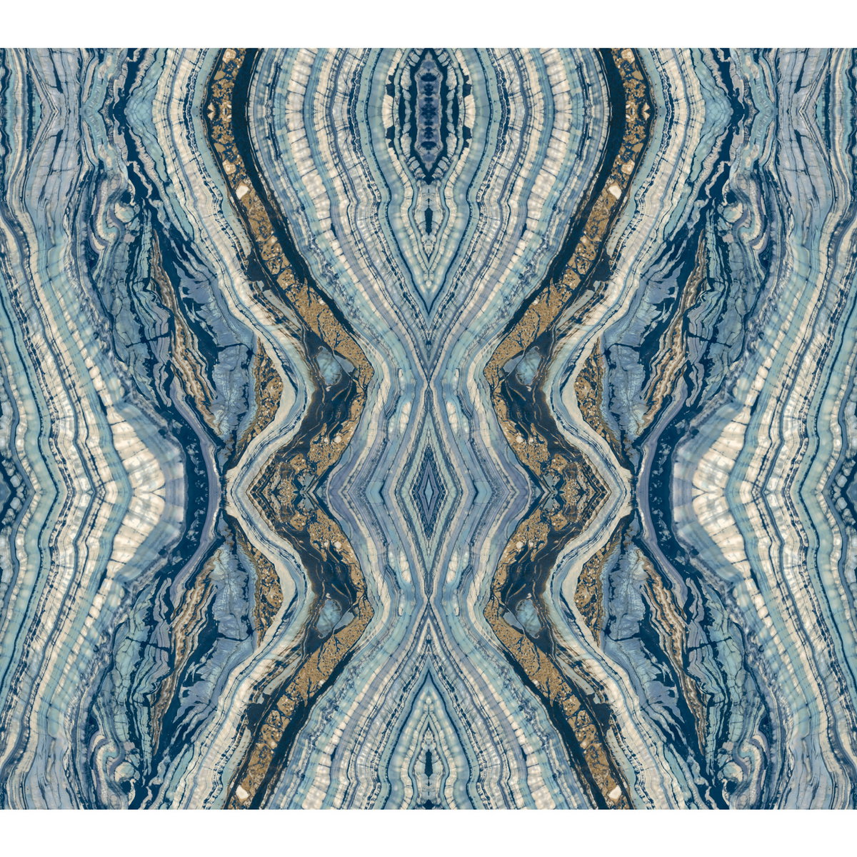 Kaleidoscope Blue Peel & Stick Wallpaper, by York Wall, 20' length x 2'3" width x 0.02" depth