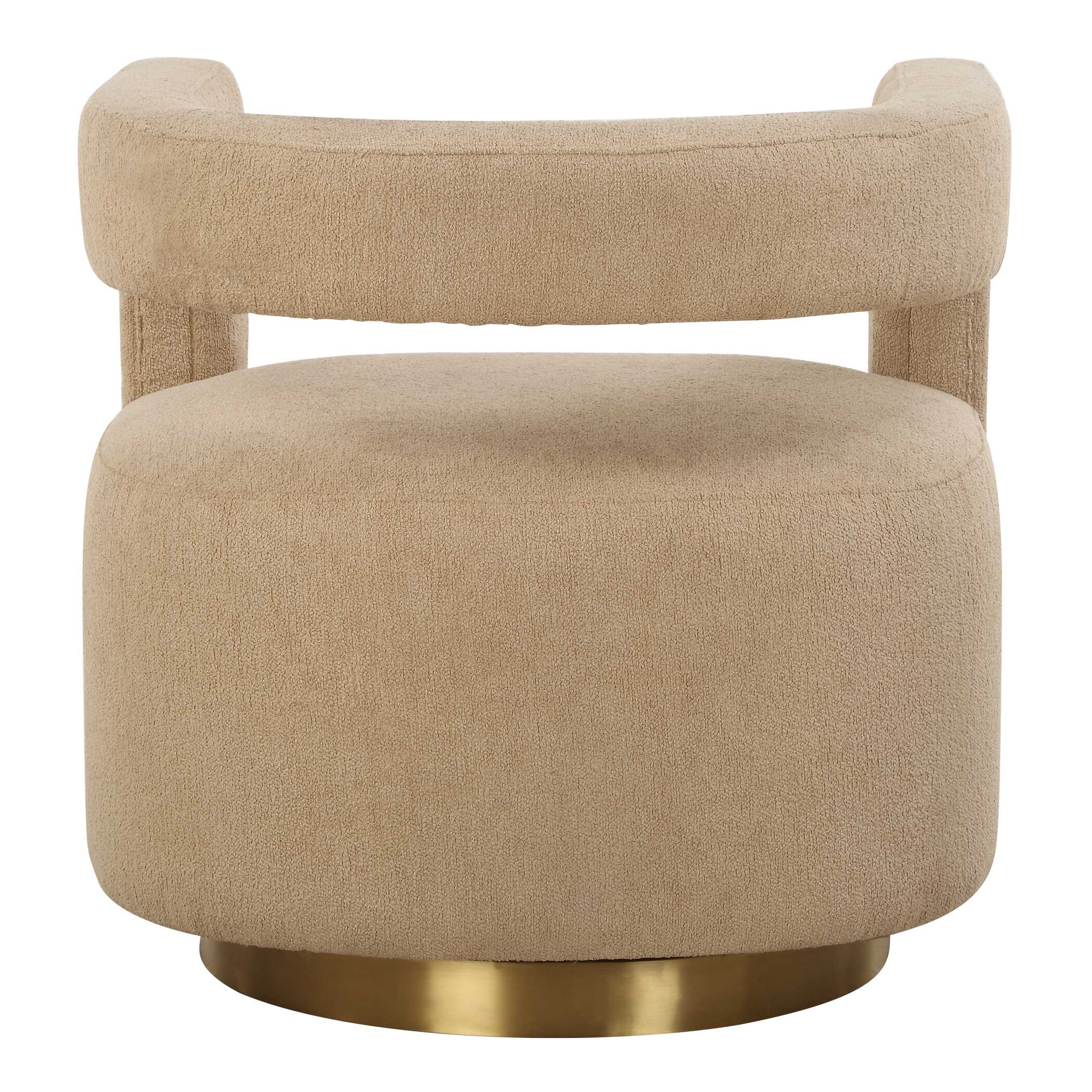 Grounded Modern Swivel Chair, Furniture by Uttermost, 28" width x 28" height x 30" depth View 8