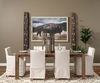 Elbert I Cream Fabric Slip-Cover Brown Wooden Base Dining Chair thumbnail 1