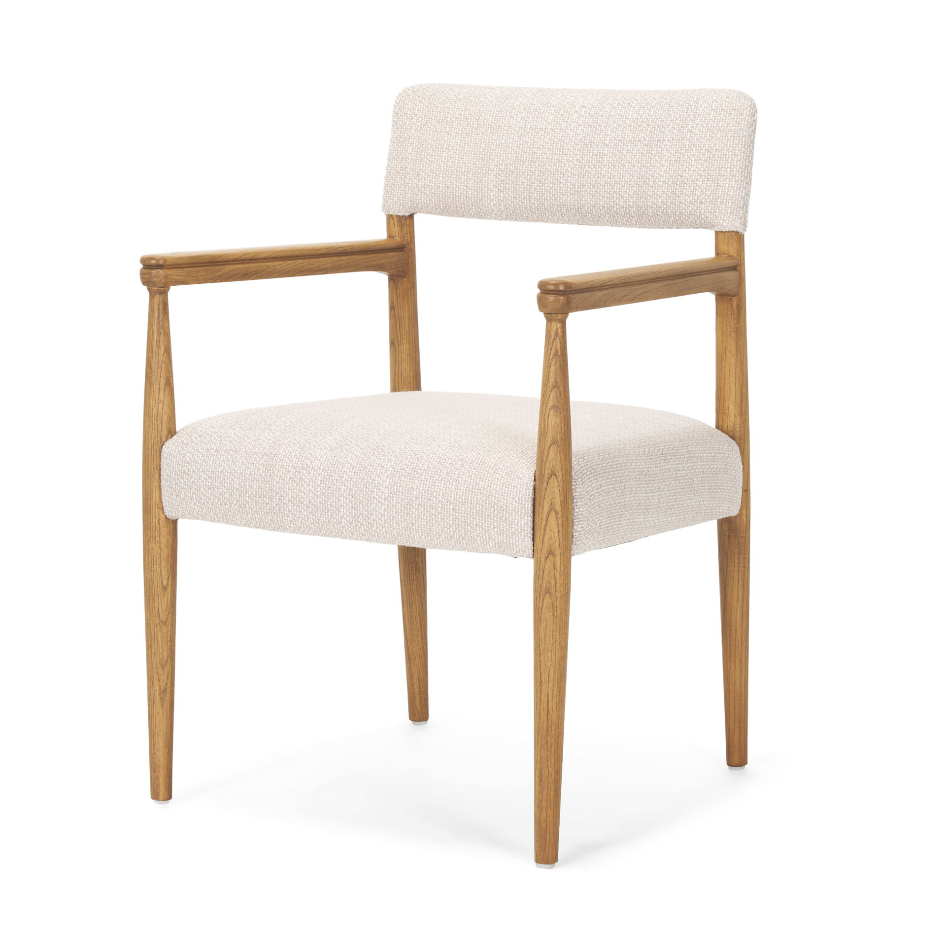 Toni Light Brown Nettlewood with Cream Heathered Performance Fabric Dining Chair, by Mercana, 22.44" length x 24.61" width x 33.66" height View 1