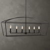 Clayton 6 Light Linear Chandelier, Ceiling Light by Uttermost, 42" width x 17.5" height x 13" depth thumbnail 1