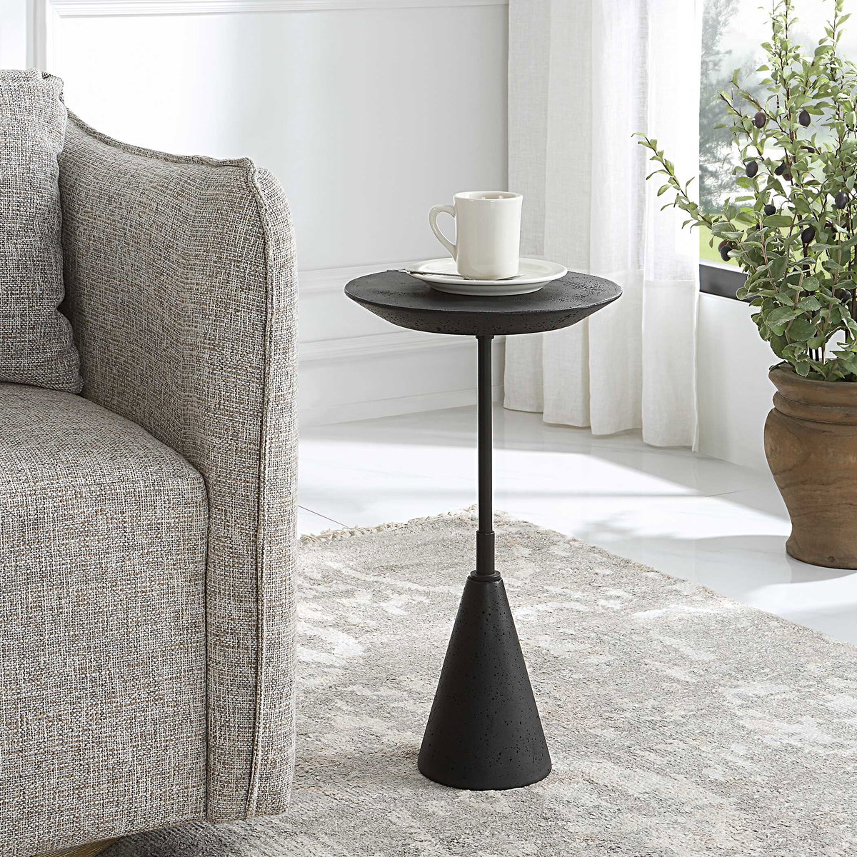 Midnight Accent Table, Side & End Table by Uttermost, 12.5" width x 22.5" height x 12.5" depth View 4