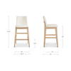 Deco Oak Barstool Pvc White, Counter & Bar Stool by Moe's Home, 22.3" width x 43.3" height x 21" depth thumbnail 6
