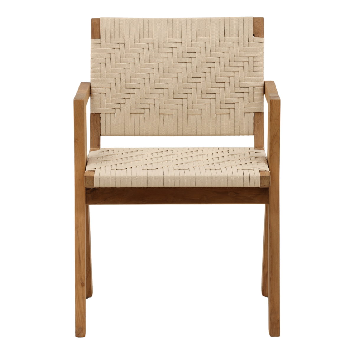 Mesa Outdoor Dining Chair Cream, by Dovetail, 22.8" width x 33.15" height x 24.4" depth View 2