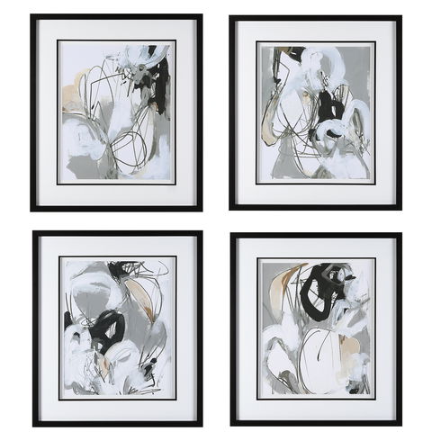 Tangled Threads Abstract Framed Prints Set/4