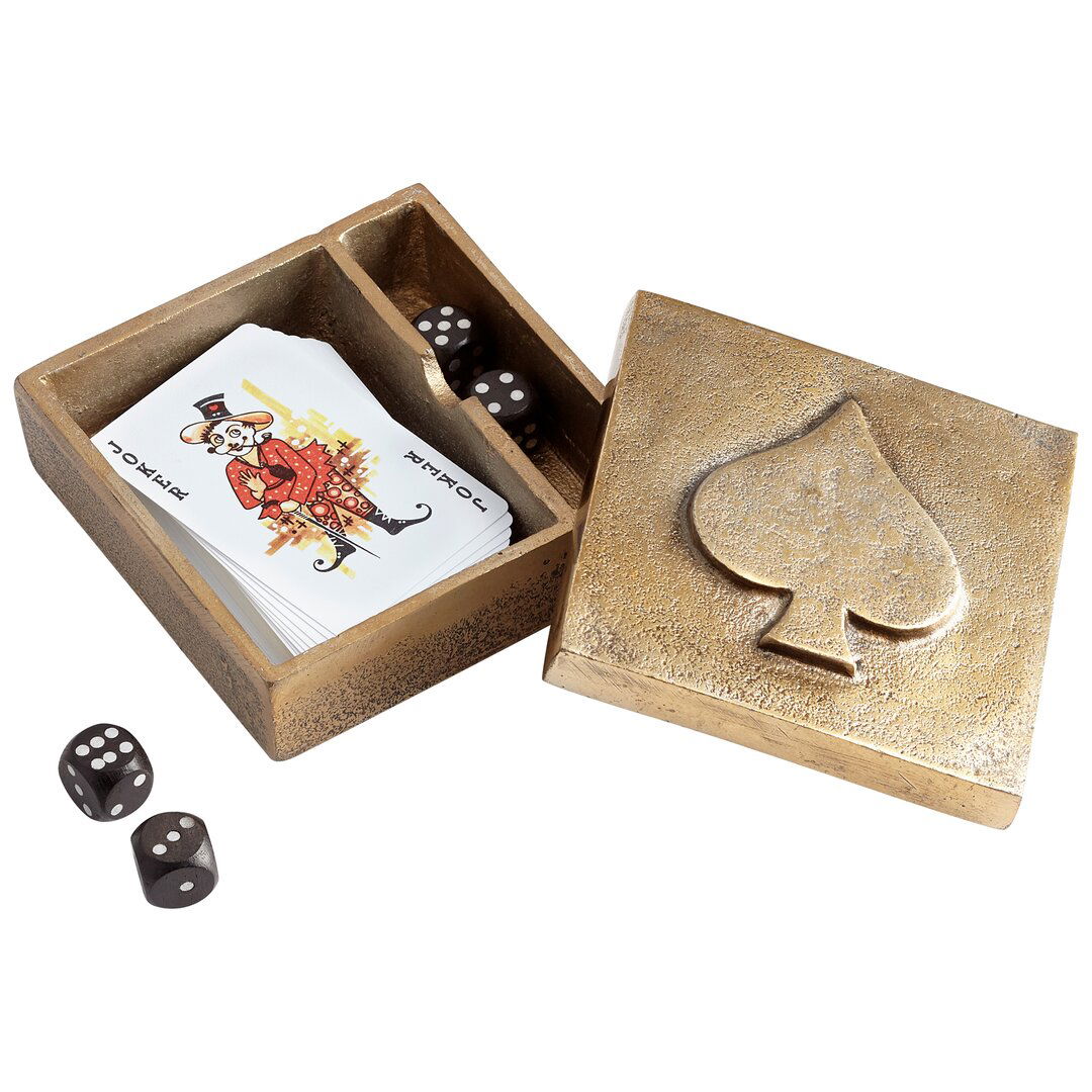 Spades Decorative Box, Decorative Object by Cyan Design, 4.5" width x 2" height x 4.5" depth View 1