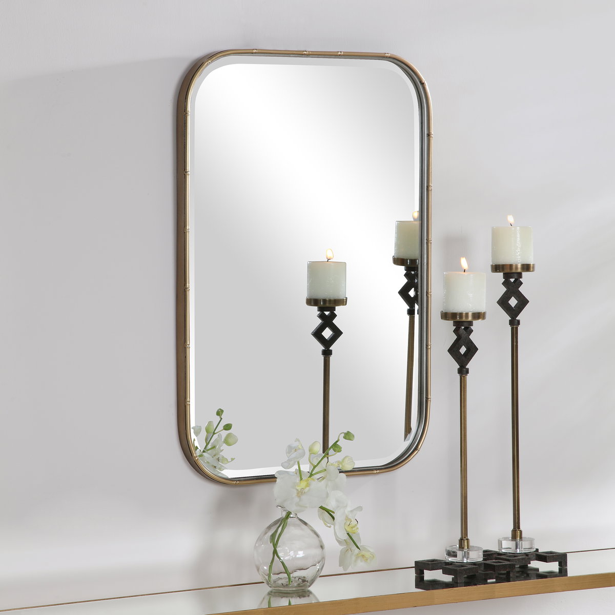 Malay Vanity Mirror, by Uttermost, 1'8.12" width x 2'6" height x 1.5" depth View 5