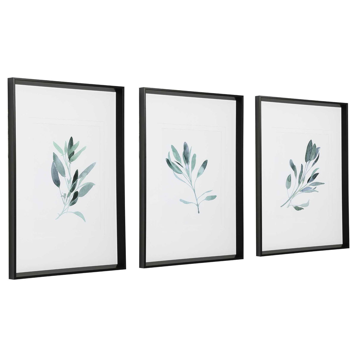Simple Sage Watercolor Prints Set/3, Art by Uttermost, 25.5" width x 36.5" height x 2" depth View 5
