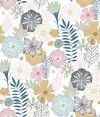 Perennial Blooms Pink Peel & Stick Wallpaper, by York Wall, 16'6" length x 1'8.5" width x 0.02" depth thumbnail